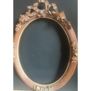 Oval Carved Wooden Frame 19th Century.