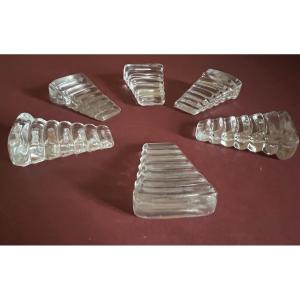 Baccarat Crystal Plate Wedges, Bamboo Model.