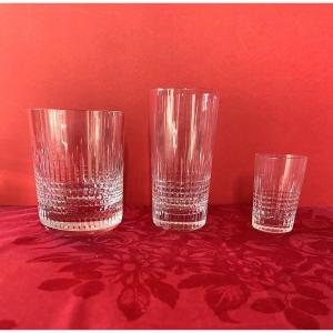 10 Verres à cocktails (chopes) Baccarat modéle Nancy + Seau à glaçons(+1verre à Liqueur Offert)