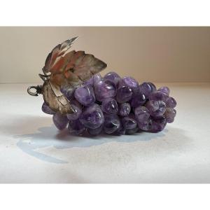 Amethyst And Metal Grape Cluster