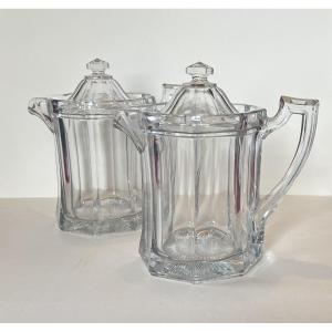 2 Orangeade Or Beer Jugs, England-ireland, 19th Century.