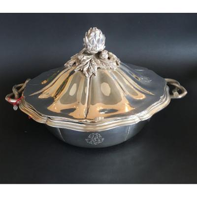  Sterling Silver Vegetable Dish By The Orfevre Bachelet (1851-1867)