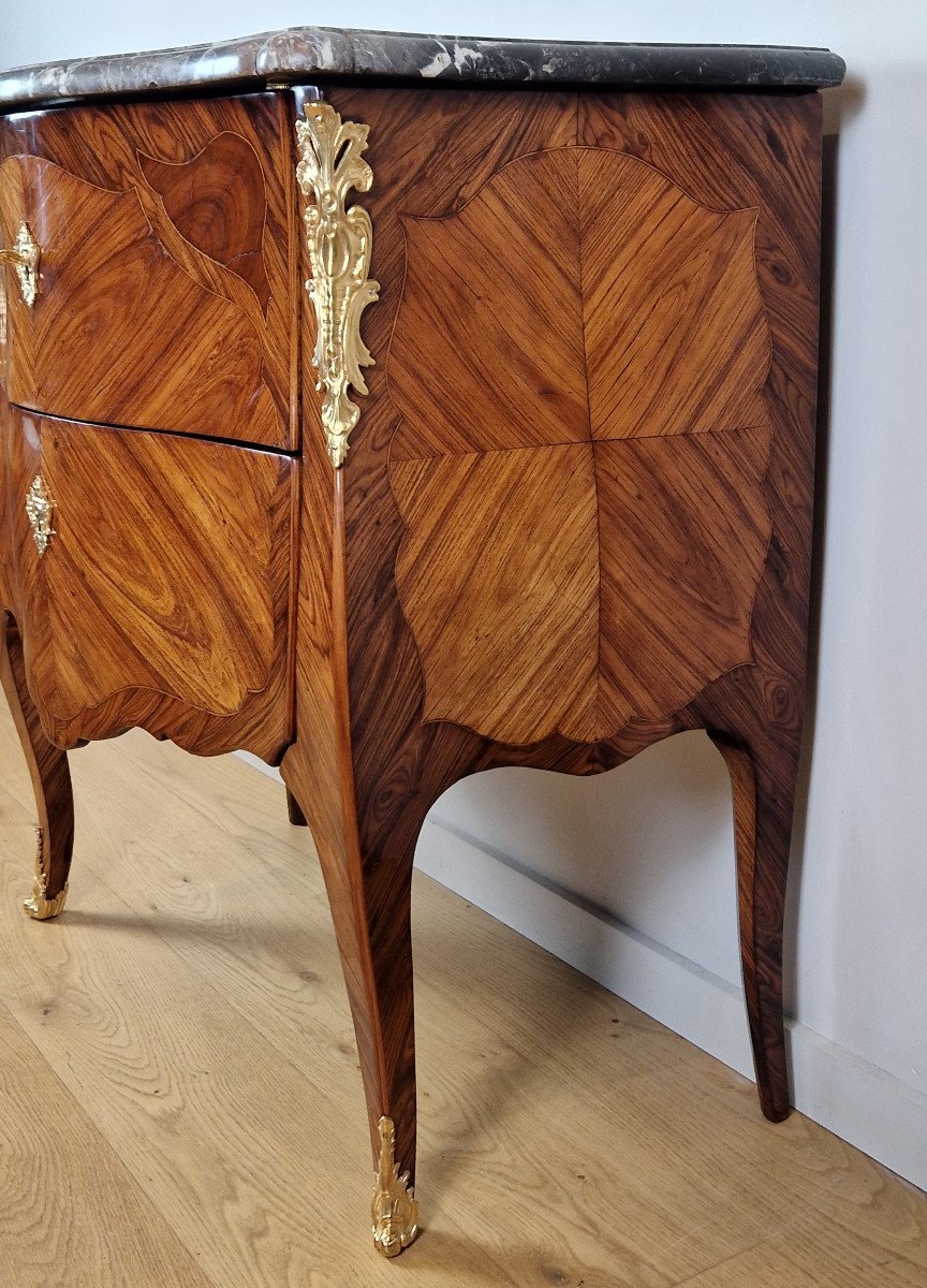 A Louis XV Commode Ormolu-mounted Kingwood, Tulipwood - Marquetry Stamped Christophe Wolff, Mid 18th C-photo-4