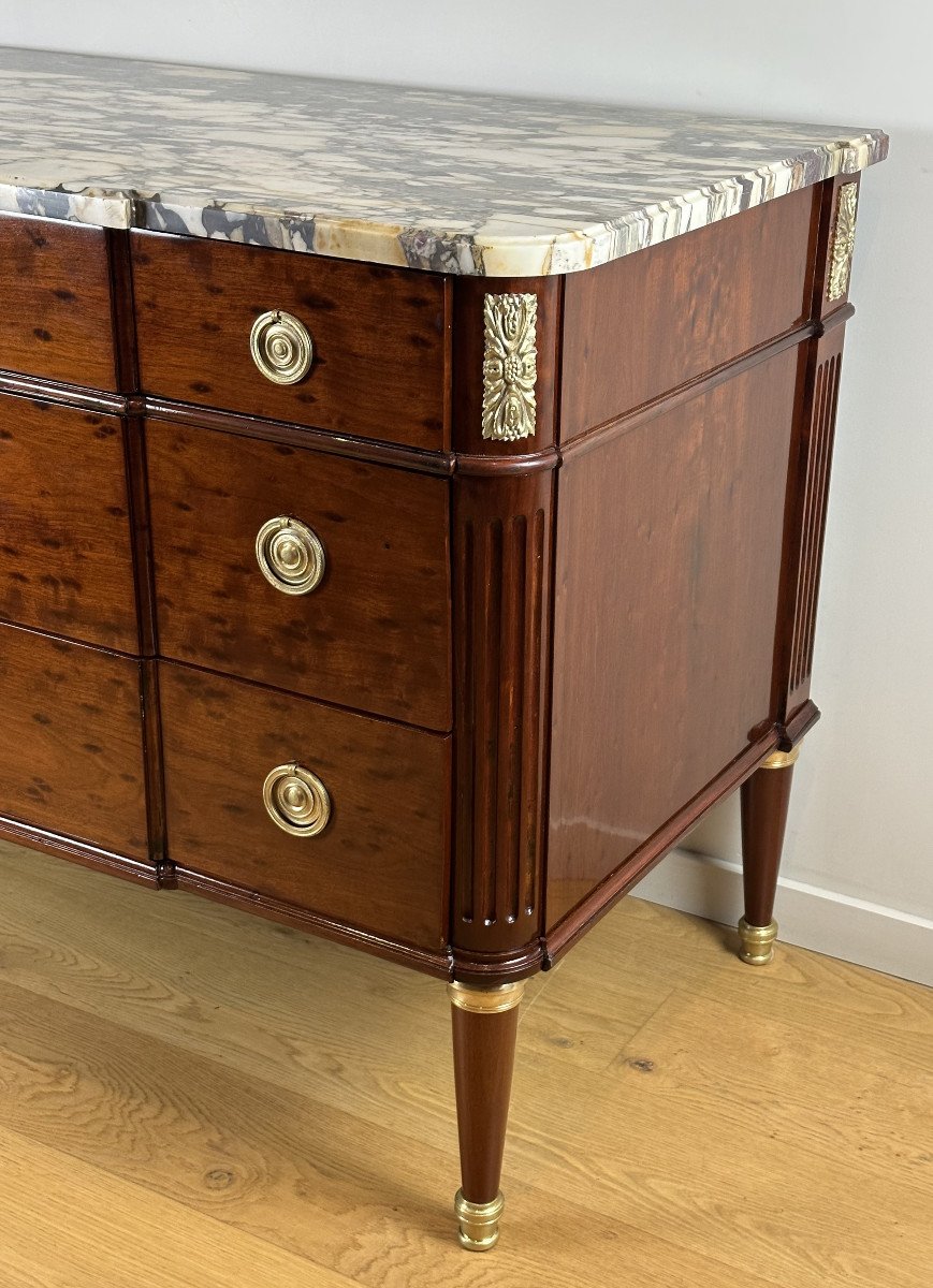 Jean-françois Leleu  A Louis XVI Mahogany Commode, Stamped By Jean-françois Leleu-photo-2