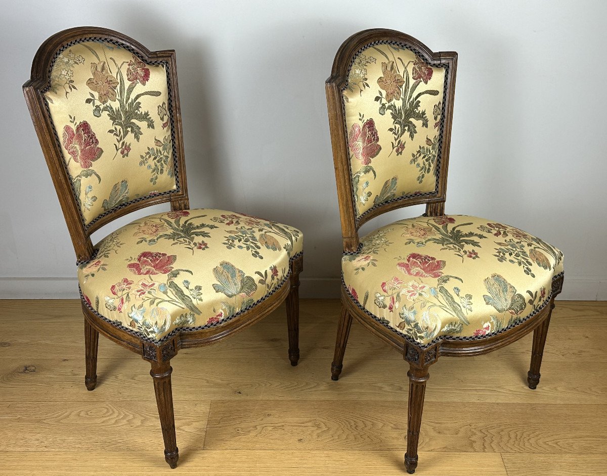 George Jacob - Château De Chanteloup - Duc De Penthièvre Pair Of Louis XVI Period Chairs 18th C-photo-2