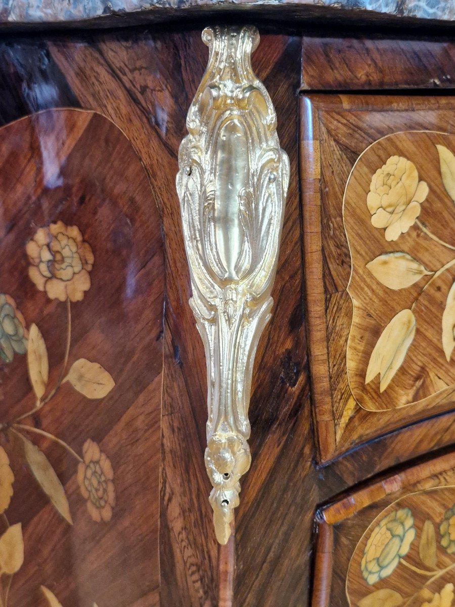 Commode D’entre Deux D’époque Louis XV En Marqueterie De Fleurs, Vers 1745-photo-6