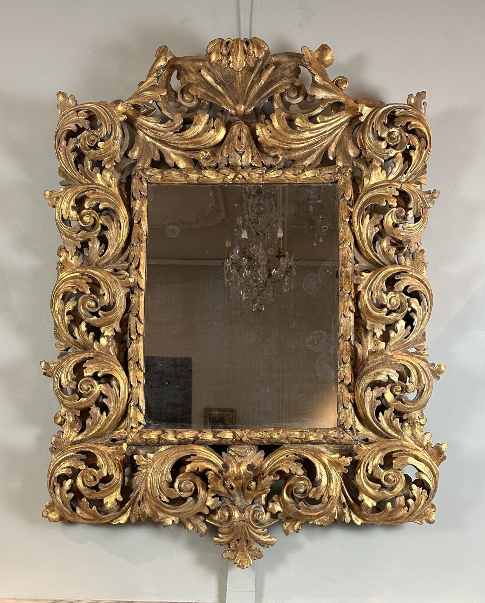 Grand Miroir D’appart Florentin, Toscan De La Première Partie De La Période Baroque -photo-3