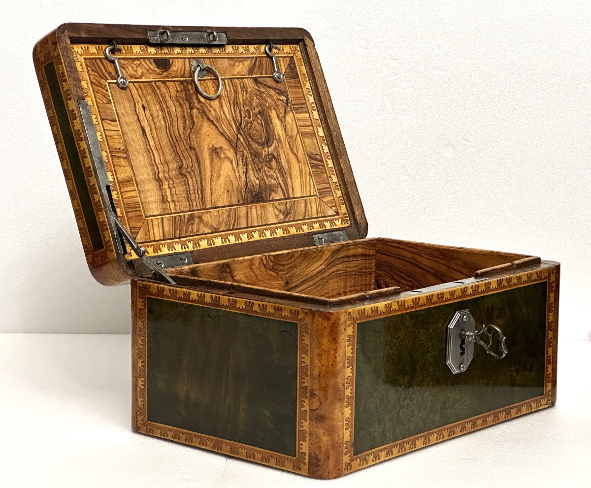 Pierre Hache - Pair Of Inlaid Boxes With Secrets And Safety Devices Stamped Hache In Grenoble.-photo-4