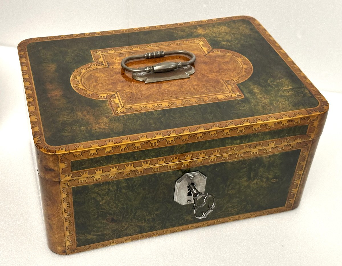 Pierre Hache - Pair Of Inlaid Boxes With Secrets And Safety Devices Stamped Hache In Grenoble.-photo-2