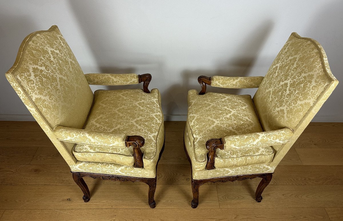 Pair Of Régence Walnut Armchairs, Early 18th Century Circa 1720 - 1730-photo-3