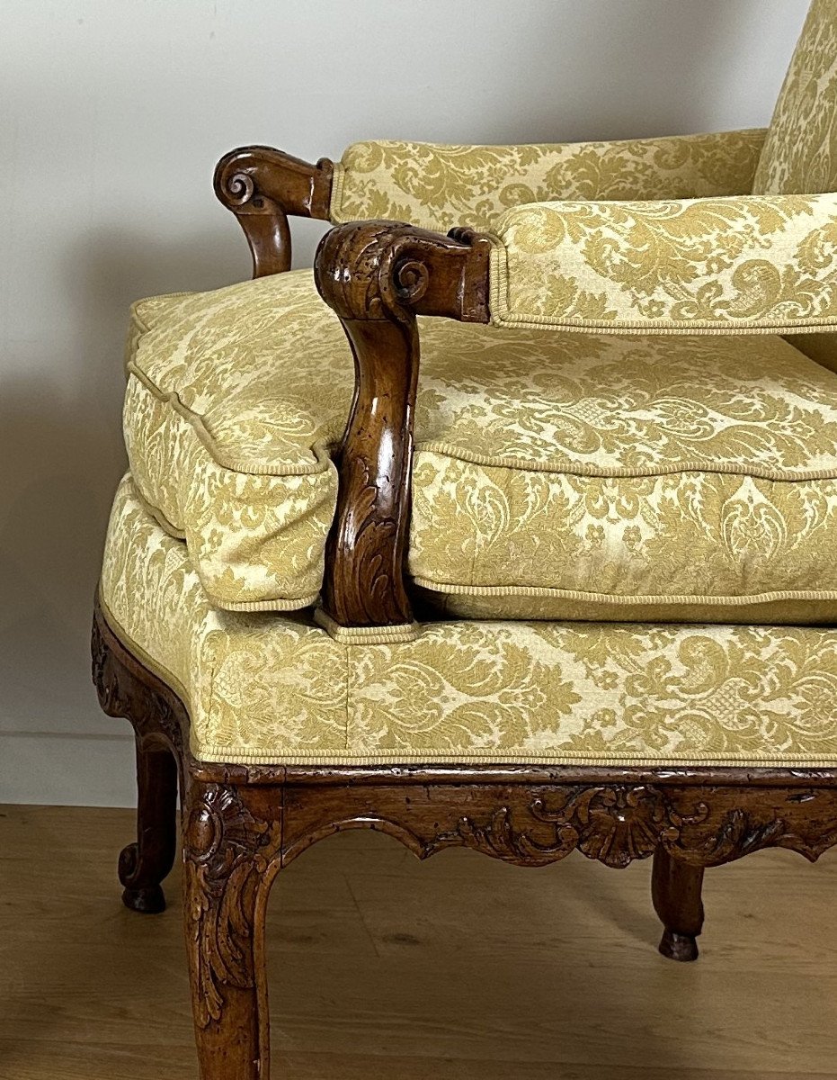 Pair Of Régence Walnut Armchairs, Early 18th Century Circa 1720 - 1730-photo-7