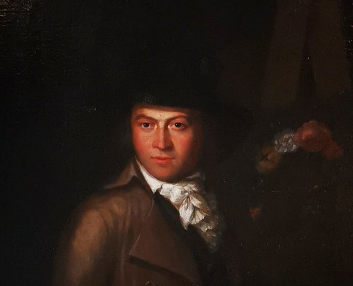 Important portrait d'un jeune artiste - école Française du XVIIIe siècle vers 1770-1780-photo-2