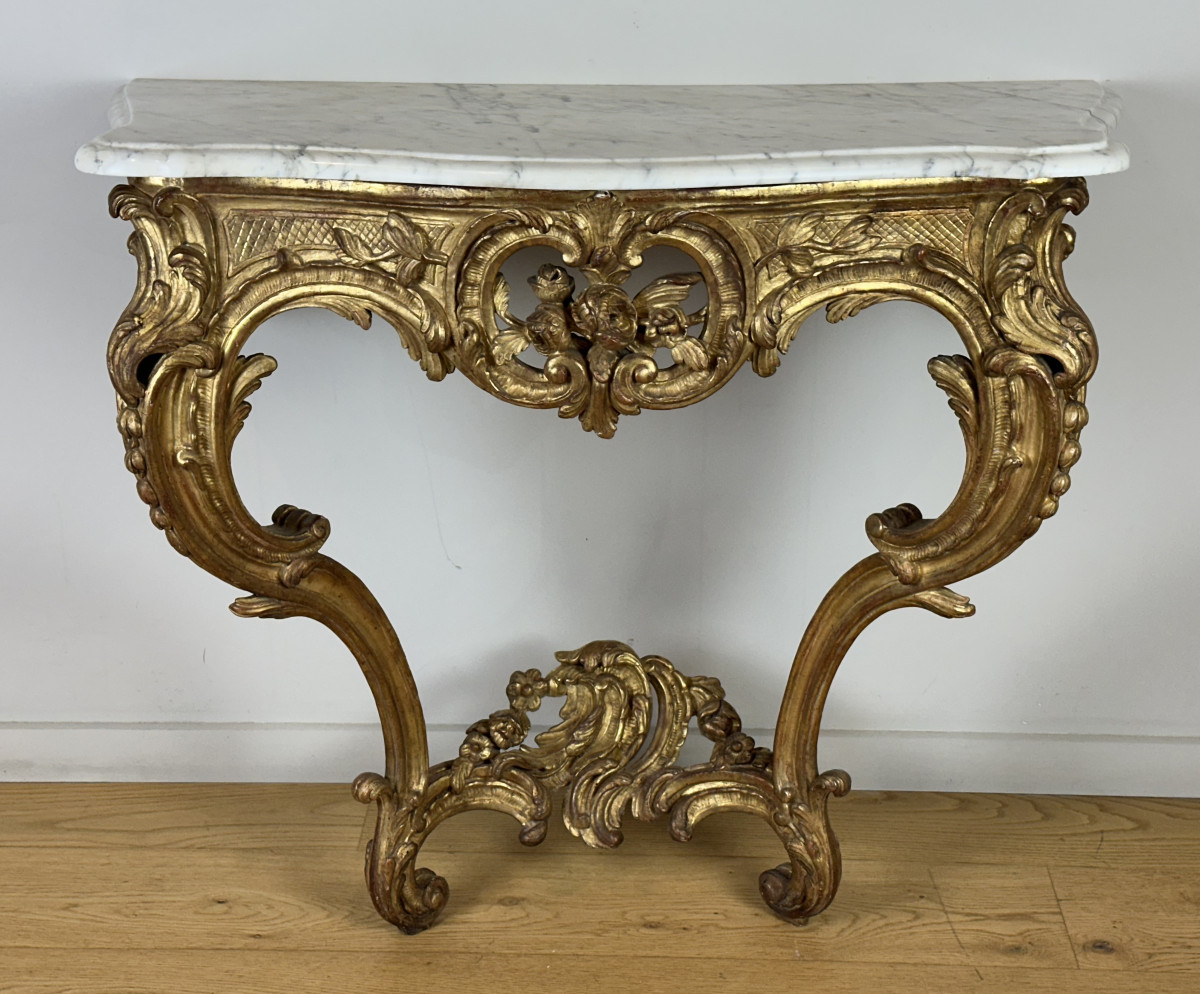 A Louis XV Rocaille Console Mid 18th Century  Circa 1750-1760-photo-3