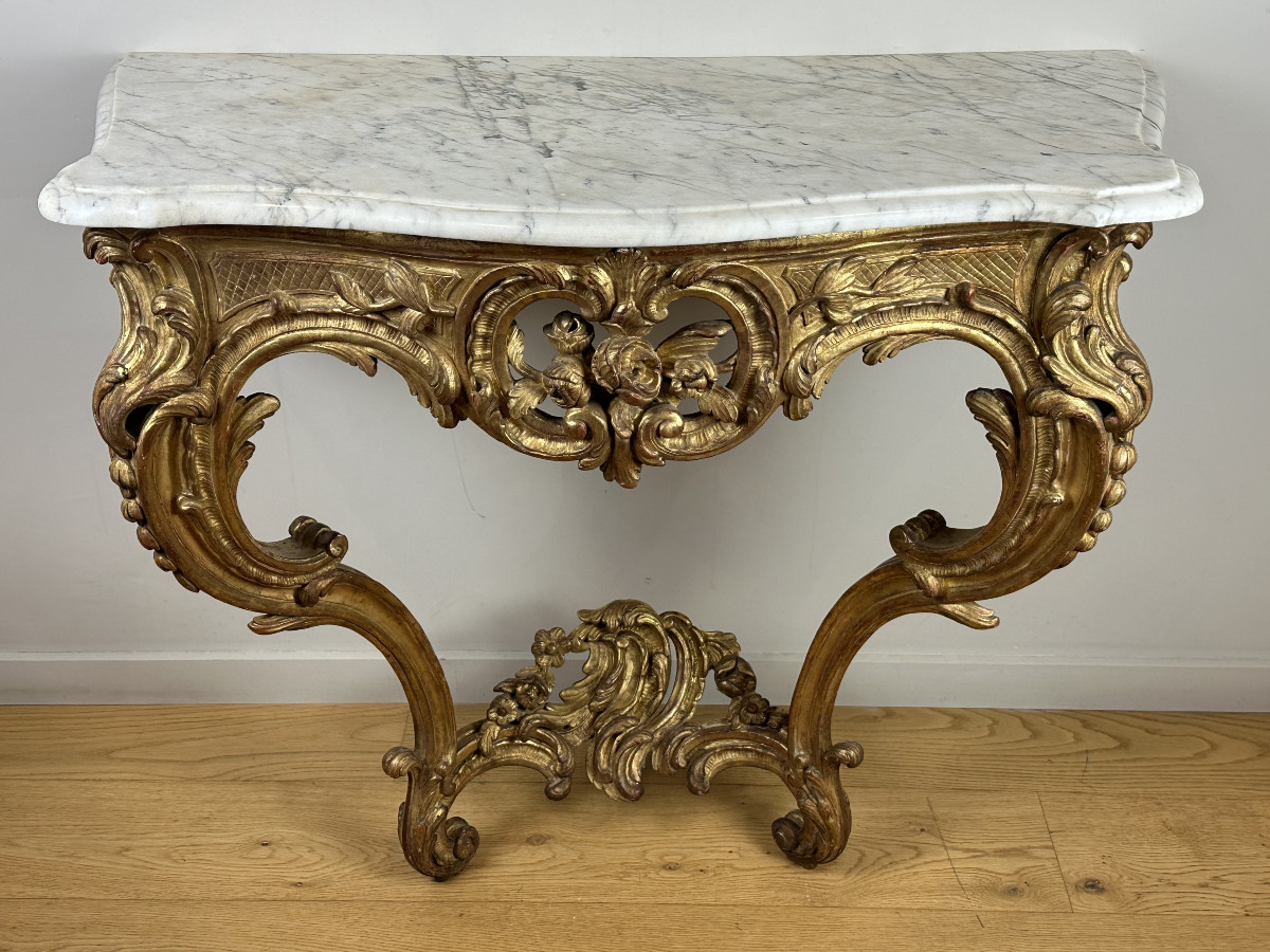 A Louis XV Rocaille Console Mid 18th Century  Circa 1750-1760