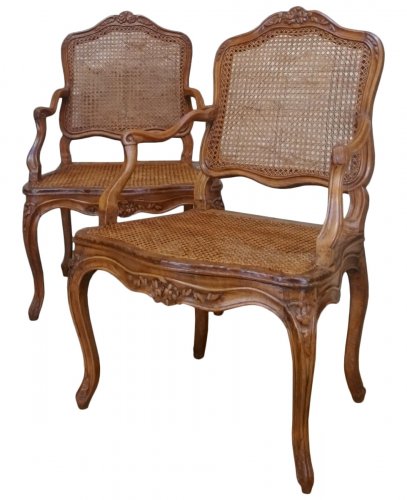 Paire De Fauteuils d'époque Louis XV Pierre Nogaret