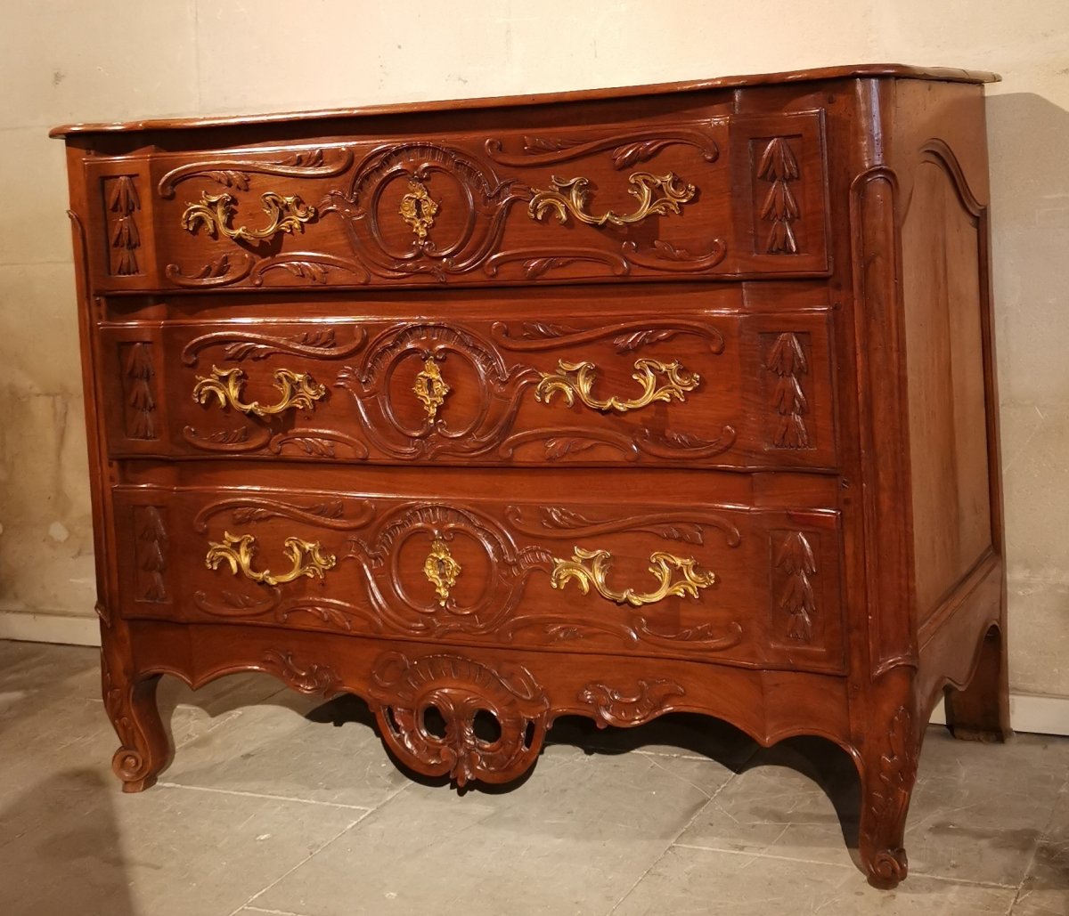 Commode Rocaille Provençale, Nîmoise D’époque XVIIIème, vers 1750.-photo-4