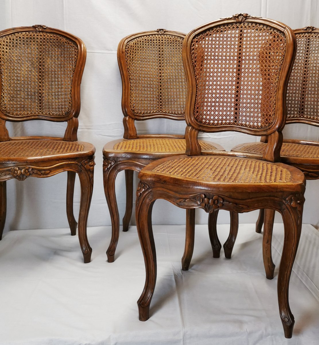 A set of four Louis XV cane chairs circa 1750 - Ref.76337