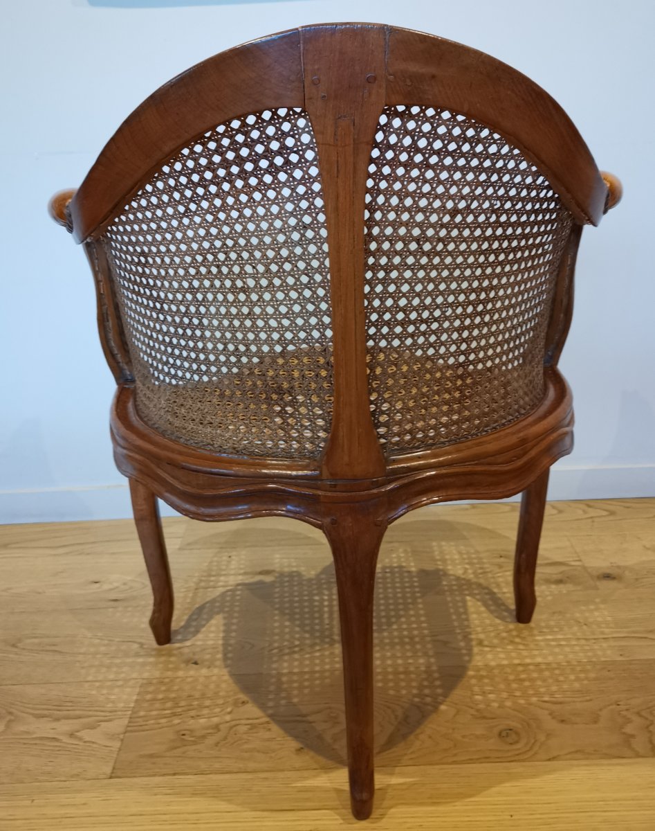 Fauteuil De Bureau Canné D’époque Louis XV, Vers 1745-1750. -photo-4