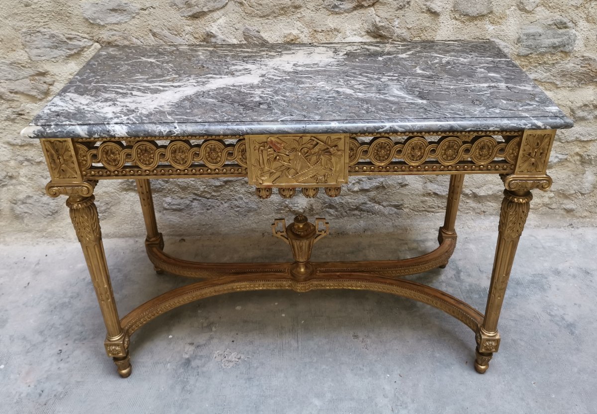 Table Console Néoclassique à Quatre Pieds de style  Louis XVI -photo-3