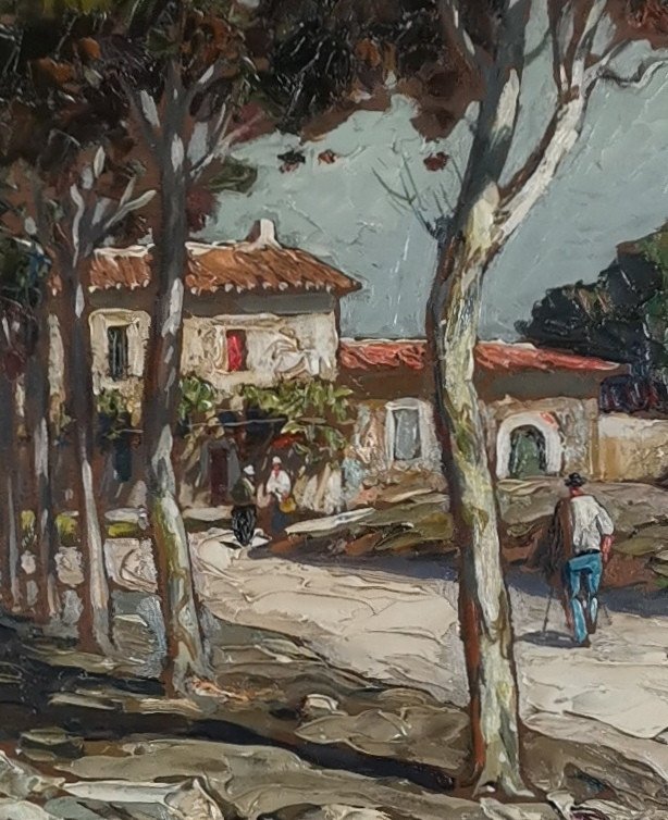 Gustave Vidal, 1895-1966 - La Route Provençale Bordée De Platanes.-photo-2