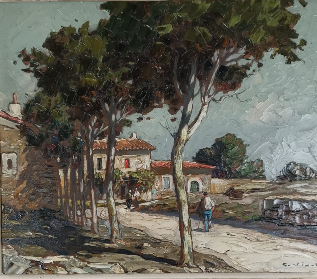 Gustave Vidal, 1895-1966 - La Route Provençale Bordée De Platanes.