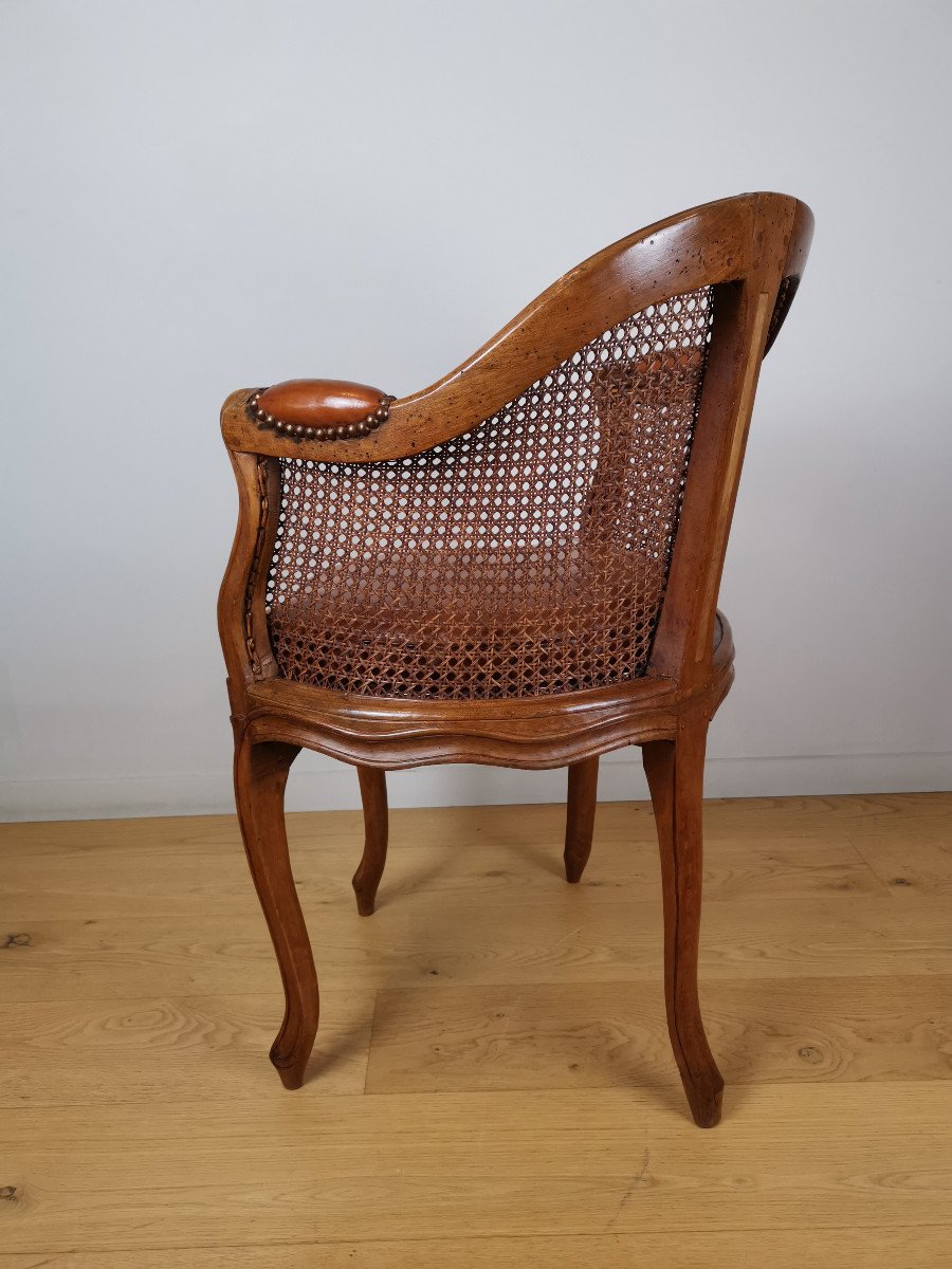 Fauteuil De Bureau Canné D’époque Louis XV, Par Jacques-pierre Letellier Vers 1750.  -photo-5