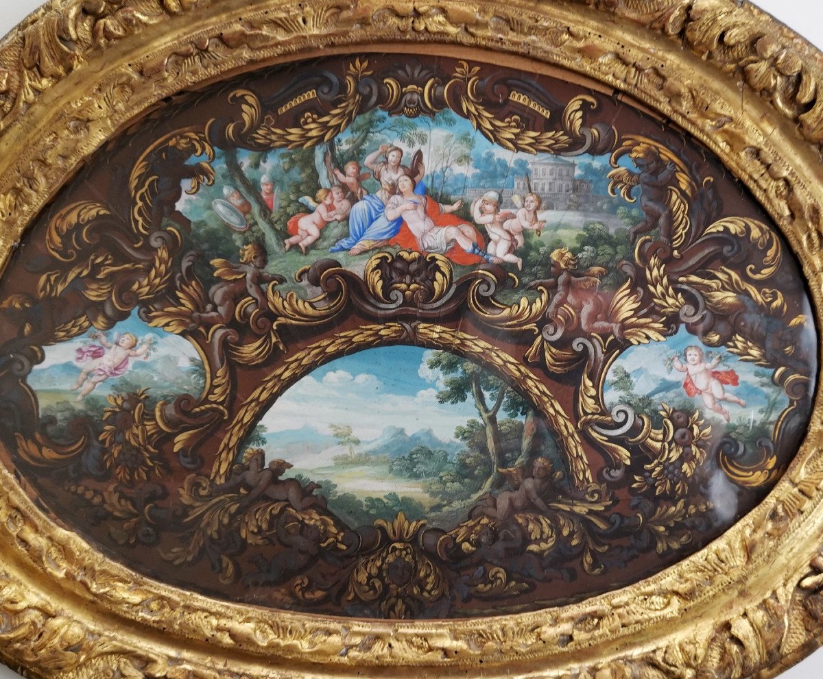 La Victoire De l'Amour, Gouache D’époque Louis XIV, XVIIe Siècle.-photo-2