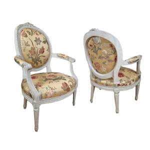 Jean-Baptiste-Claude Sené, Paire De Fauteuils Louis XVI Estampillés I.B.SENE