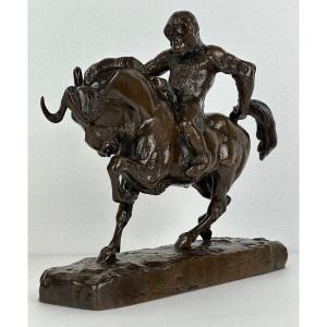 Ape Riding A Gnu. Antoine-louis Barye - 1796 – 1875