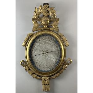 A Louis XVI Giltwood Barometer With Scientific Attributes, Neo-classical, Late 18th Century