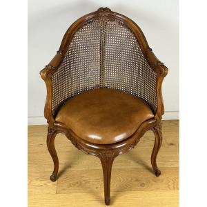 Fauteuil de bureau d’époque Louis XV, XVIIIe siècle.