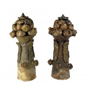 Pair Of Finials, 18th Century Bretagne