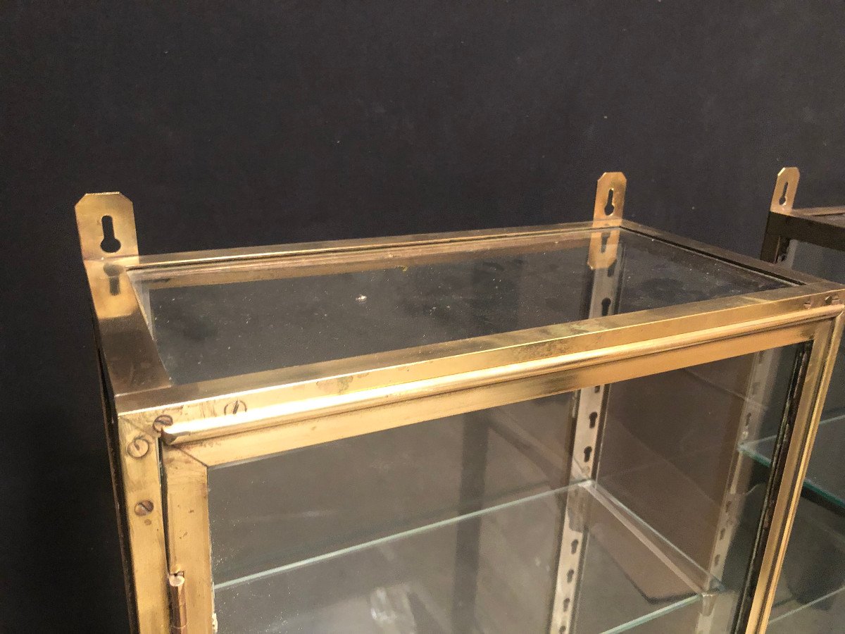 Pair Of Old Wall Display Cases.-photo-3