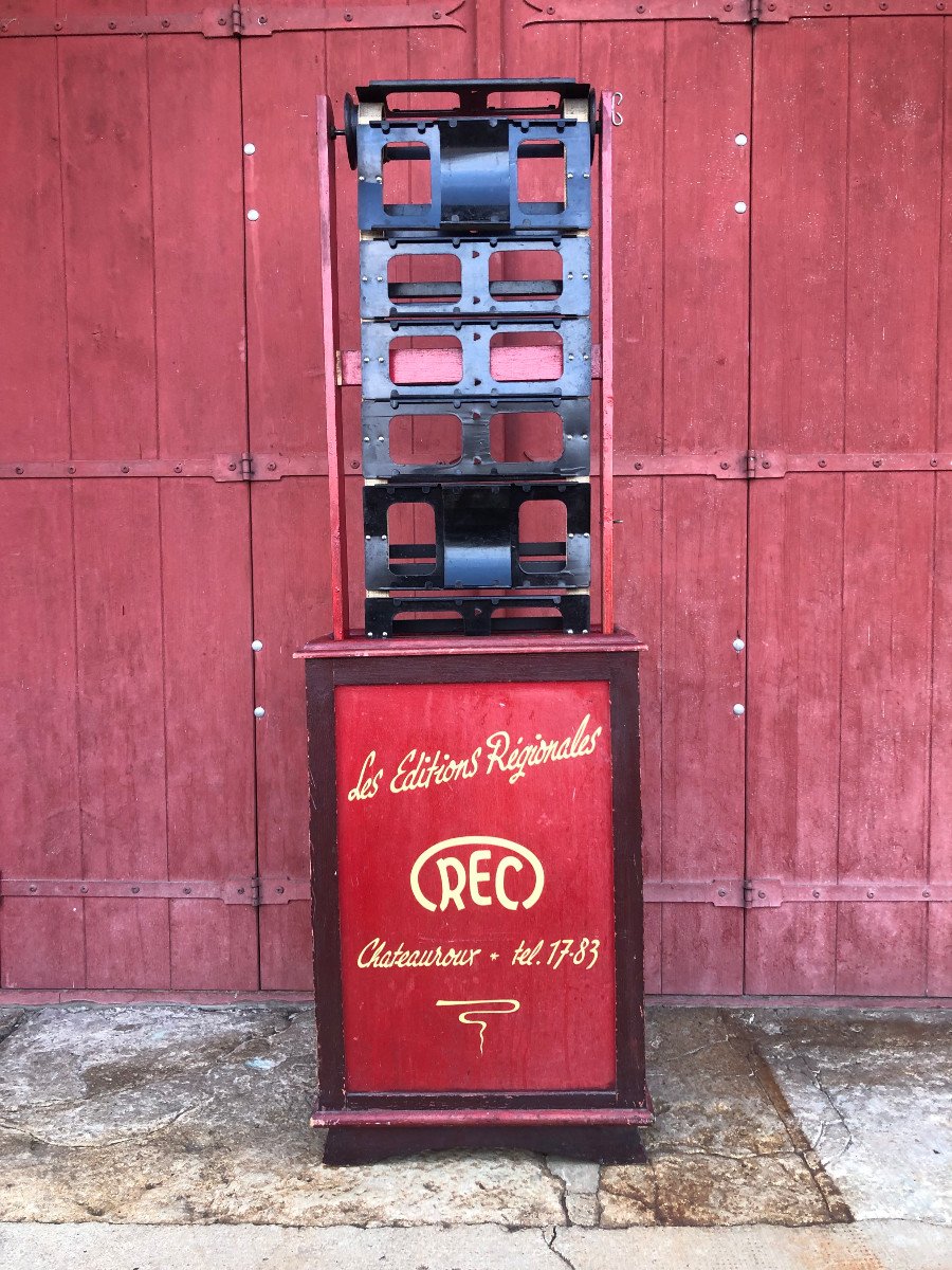 Old Rolling Display Stand For Postcards For Store.