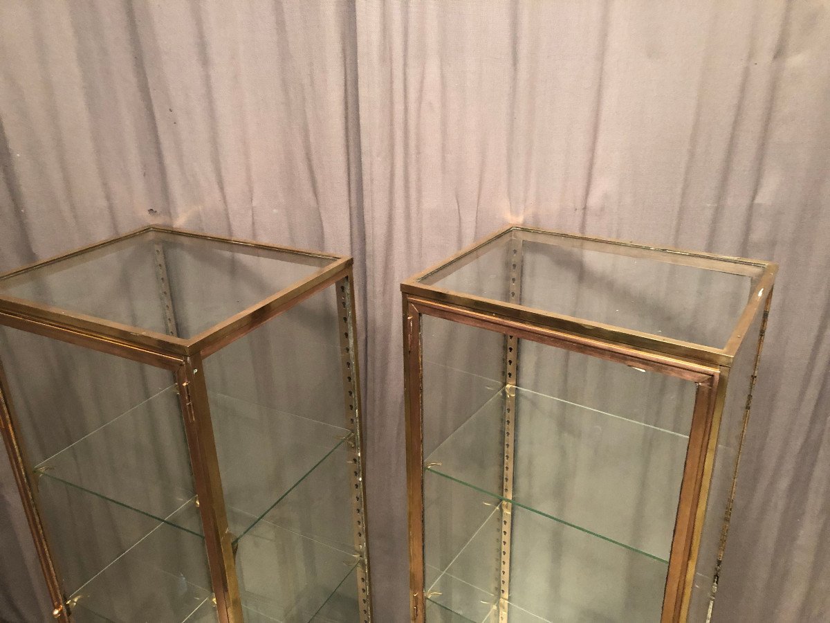 Pair Of Old Shop Display Cases. Columns, Jewelry Store, Collector.-photo-1