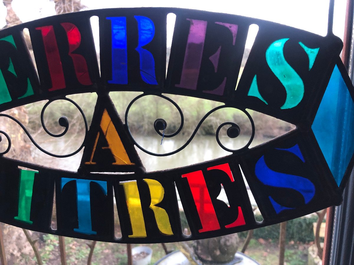 Old Glazier Sign, Stained Glass Artist. Folk Art.-photo-1