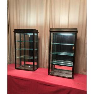 Pair Of Antique Shop Wall Display Cases.