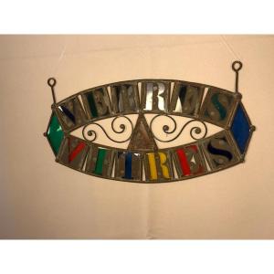 Old Glazier Sign, Stained Glass Artist. Folk Art.