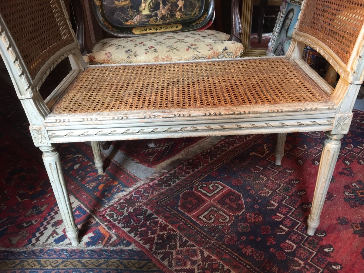 Small Louis XVI Piano Bench-photo-4