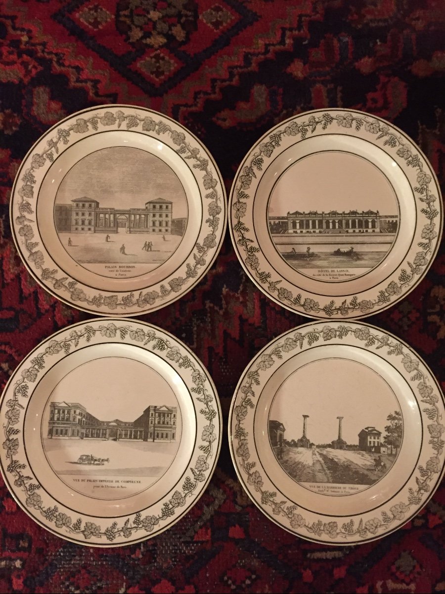 Assiettes Aux Monuments vers 1820