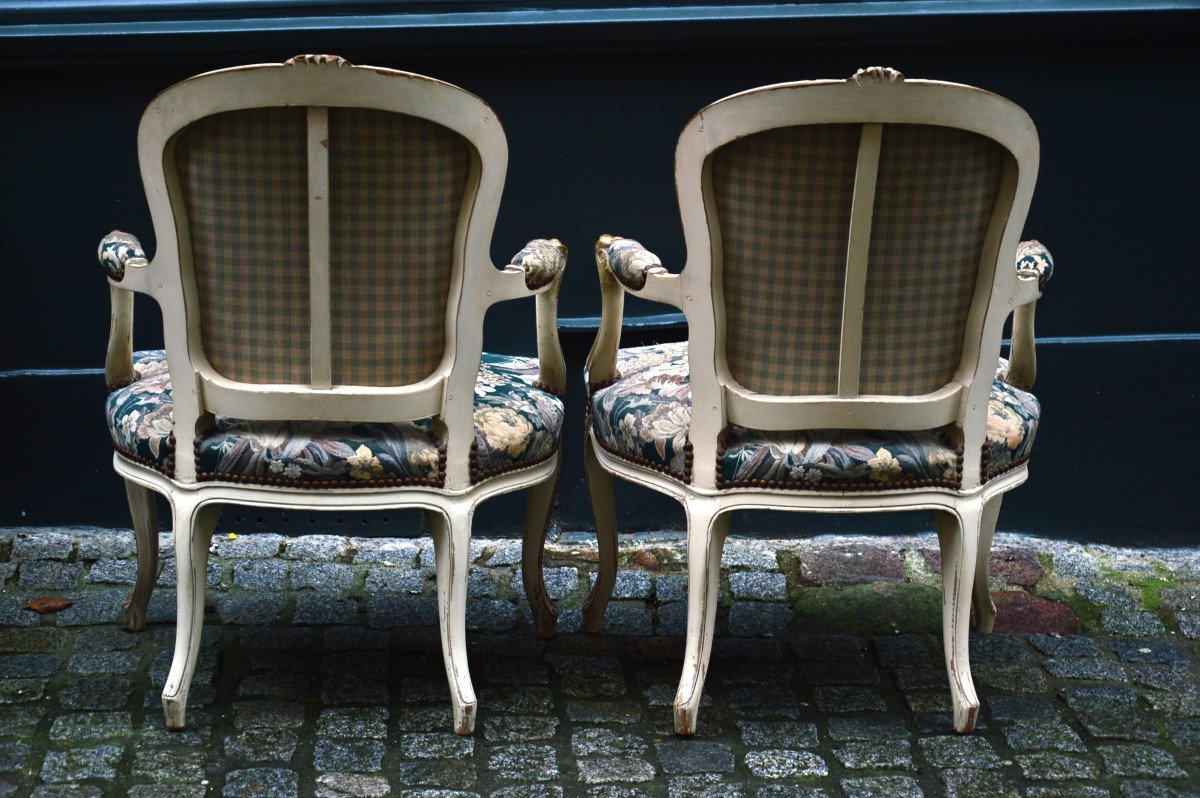 Pair Of Louis XV Cabriolet Armchairs-photo-3