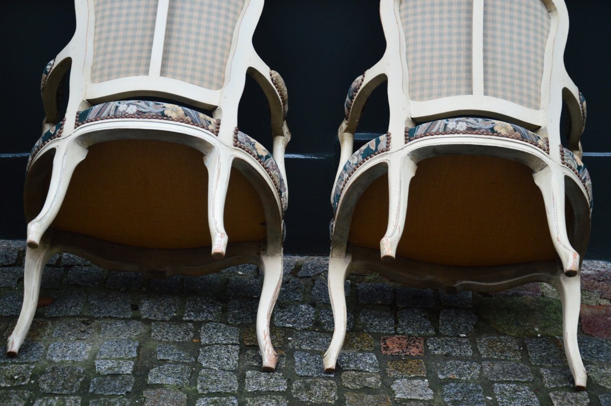 Pair Of Louis XV Cabriolet Armchairs-photo-4