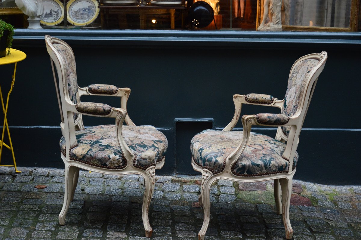 Pair Of Louis XV Cabriolet Armchairs-photo-4