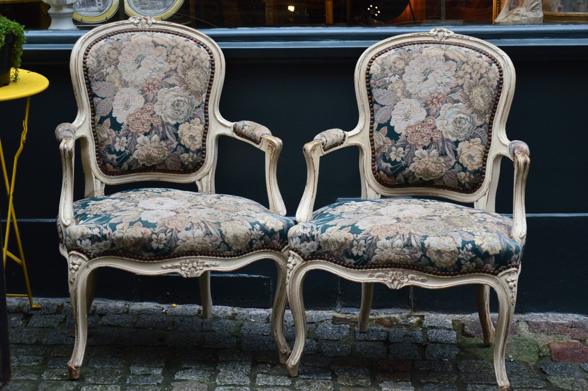 Pair Of Louis XV Cabriolet Armchairs-photo-6