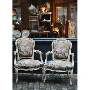 Pair Of Louis XV Cabriolet Armchairs