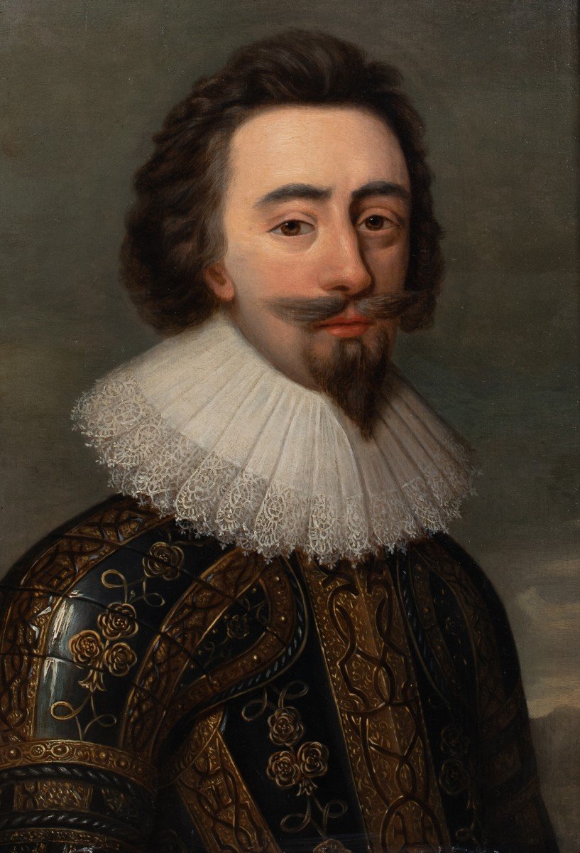 Proantic: Portrait Of King Charles I Of England, 17th Century Workshop