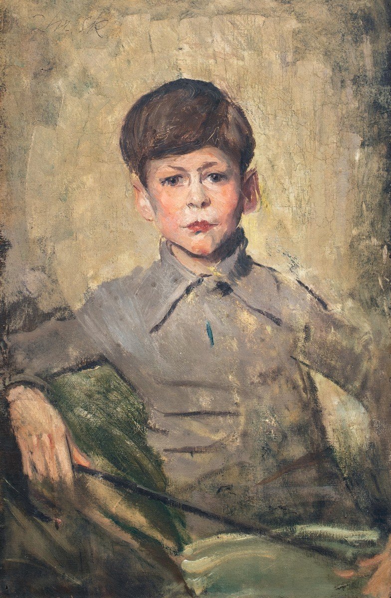 Portrait d'Un Garçon, N Williamson, Début Du XXe Siècle  Attribué à Glyn Warren Philpot -photo-3