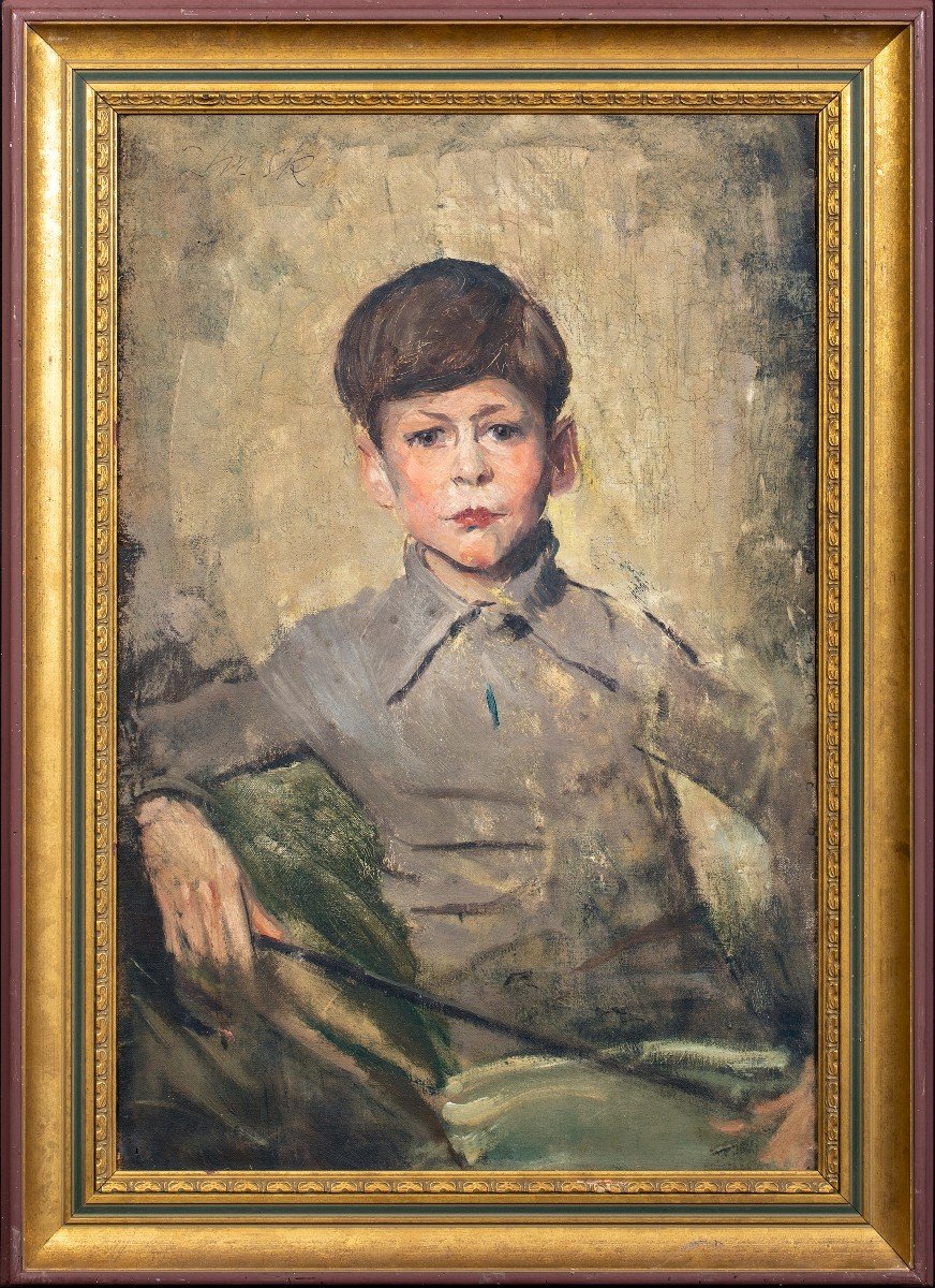 Portrait d'Un Garçon, N Williamson, Début Du XXe Siècle  Attribué à Glyn Warren Philpot 