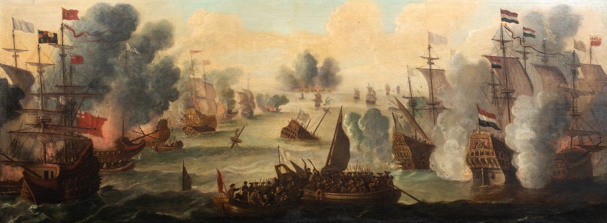 La Bataille De Scheveningen, 10 Août 1653, XVIIe Siècle  Jan Abrahamsz Beerstraaten (1622-1666)-photo-3