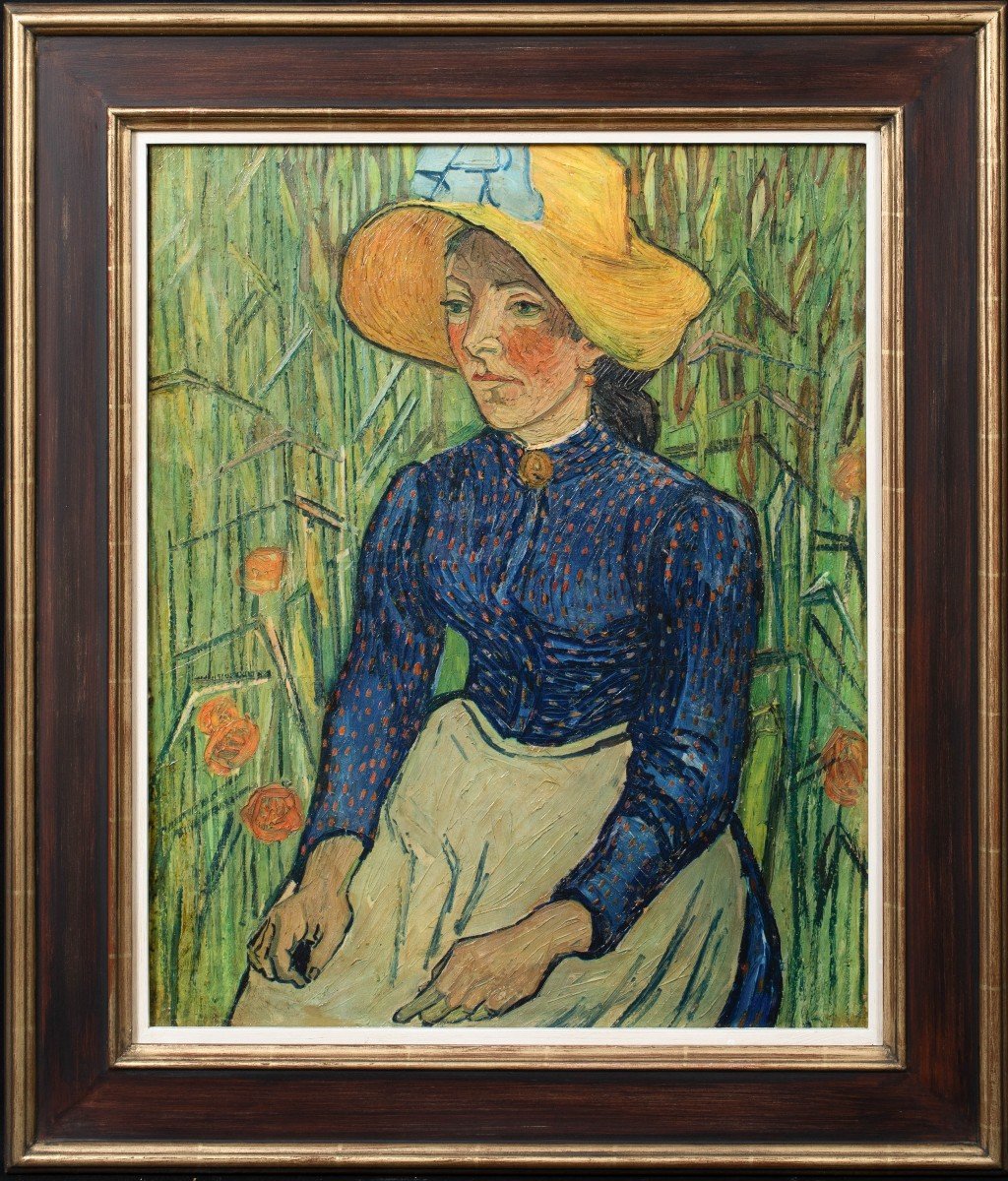 Young Peasant Woman With A Straw Hat After Vincent Van Gogh (1853-1890)-photo-2